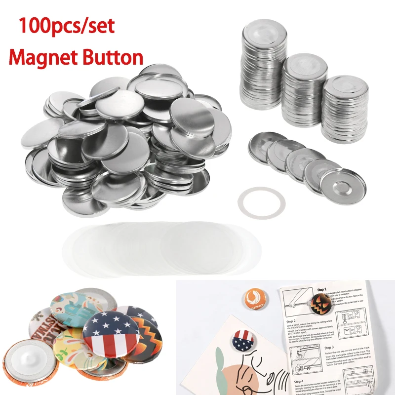 Button Badge Blank - 25 มม.32 มม.58 มม.DIY Strong แม่เหล็กตู้เย็นแม่เหล็ก