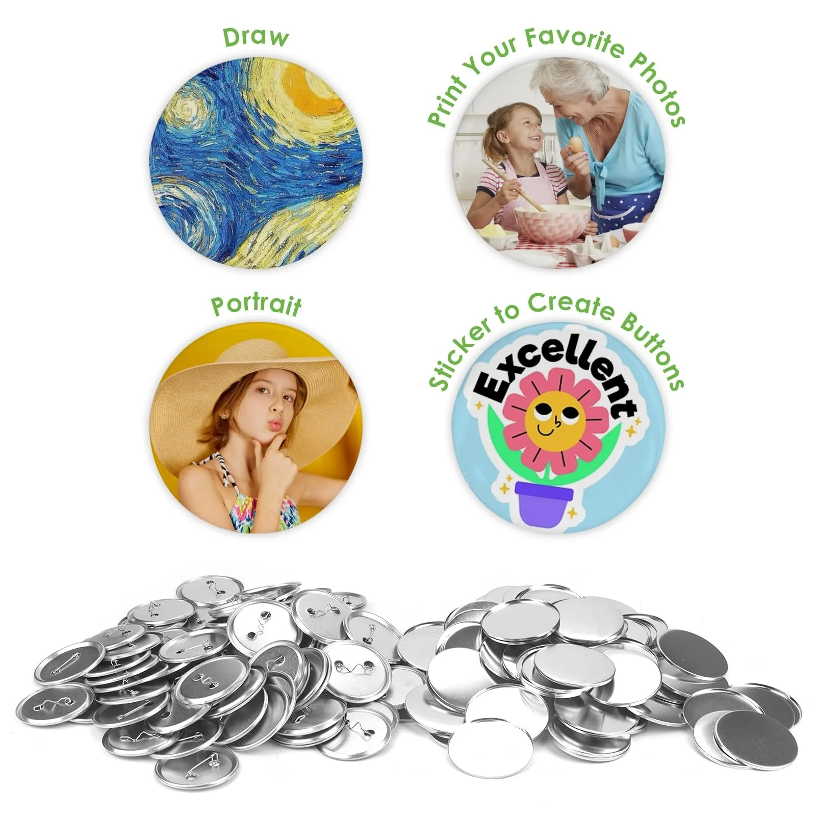 100PCS ปุ่มเปล่าทําอุปกรณ์ 25- - Button Badge Blank บทวิจารณ์และราคา