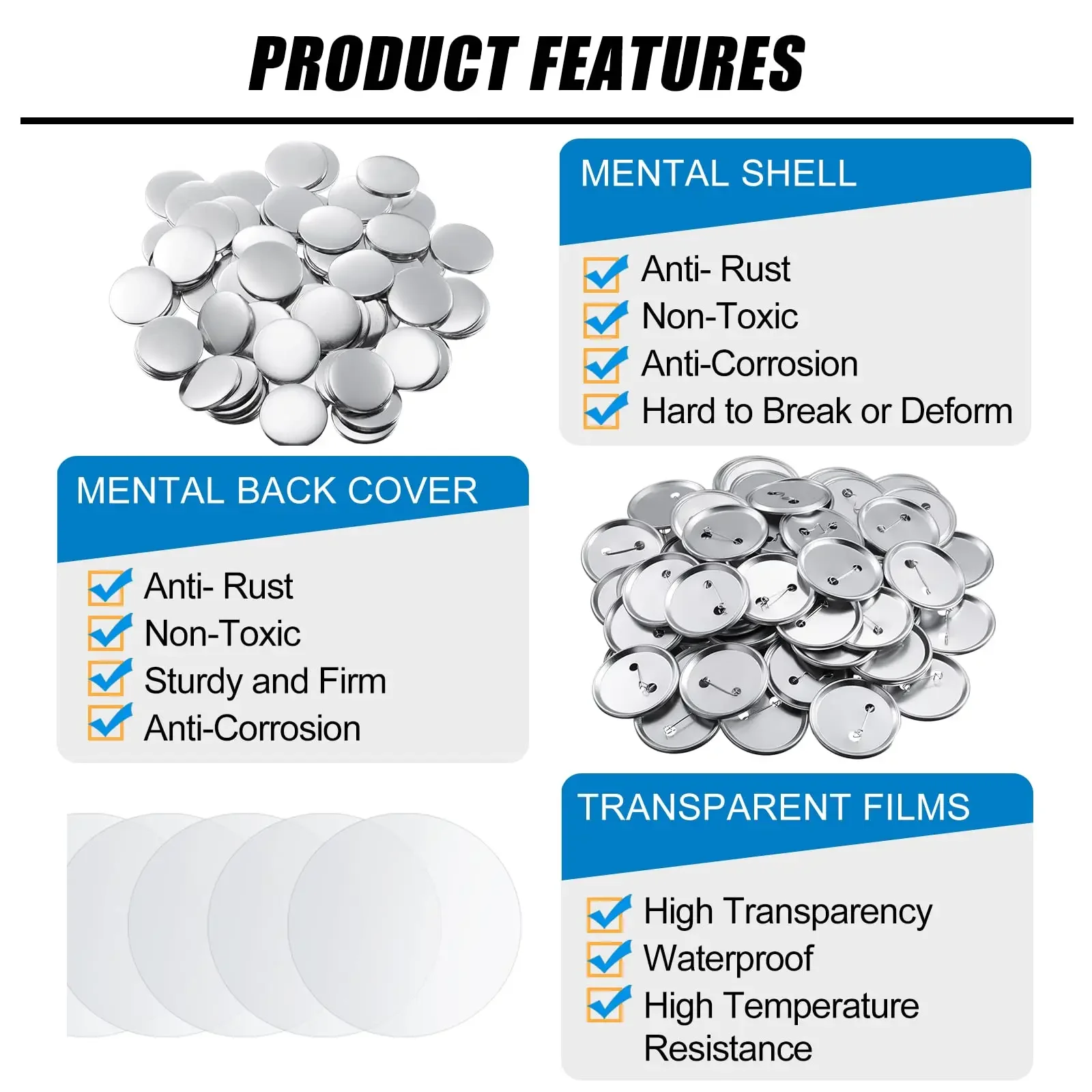 100PCS ปุ่มเปล่าทําอุปกรณ์ 25- - Button Badge Blank บทวิจารณ์และราคา