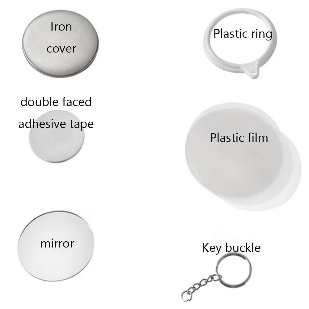 ใหม่ 100PCS Key แหวนกระจก BLAN - Button Badge Blank บทวิจารณ์และราคา