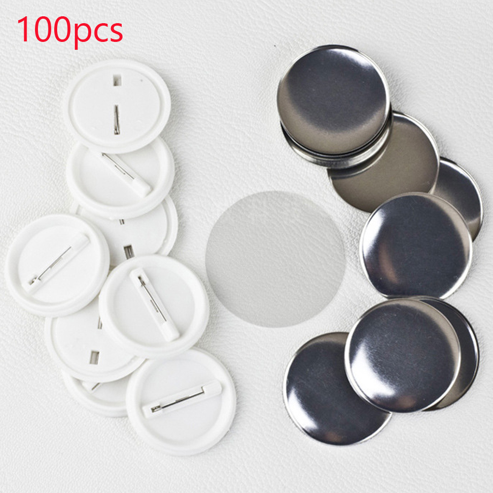 100ชิ้น/เซ็ตพลาสติกเปล่า Badge - Button Badge Blank บทวิจารณ์และราคา